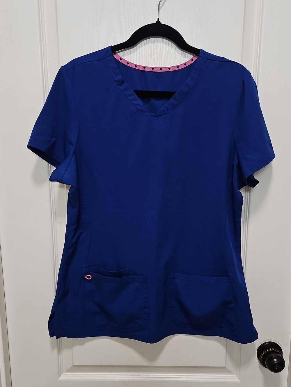 HeartSoul Galaxy Blue V-Neck Scrub Top